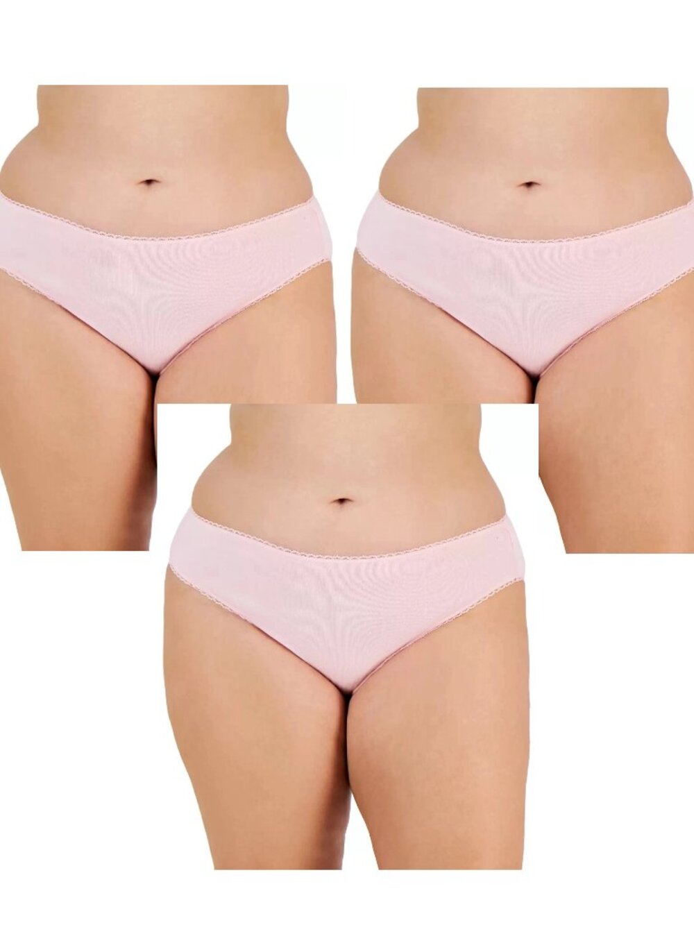 Charter Club Women's 3-Pack Plus Size Cotton Bikini Panty, Orchid Pink, 3X